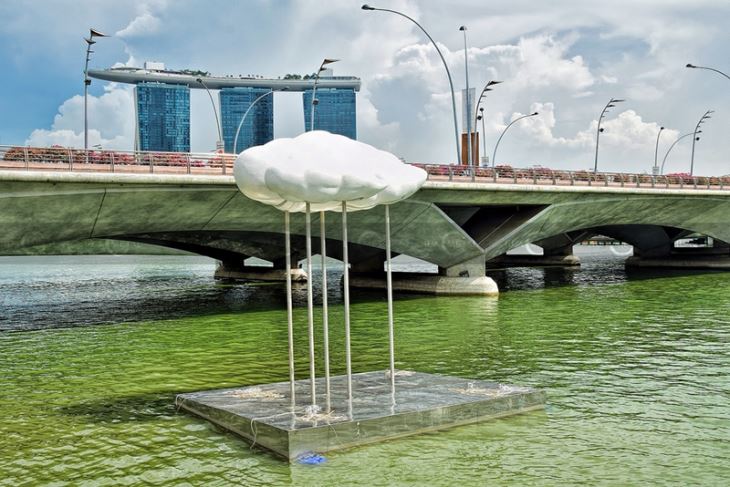 Perforated-Stainless-Steel-sculpture-White-printed-color-Cloud_Nine_Raining-Singapore River